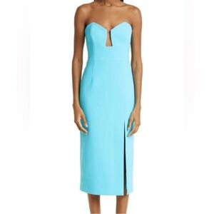 Rebecca Valance Michelle Strapless Sheath Dress in Light Blue